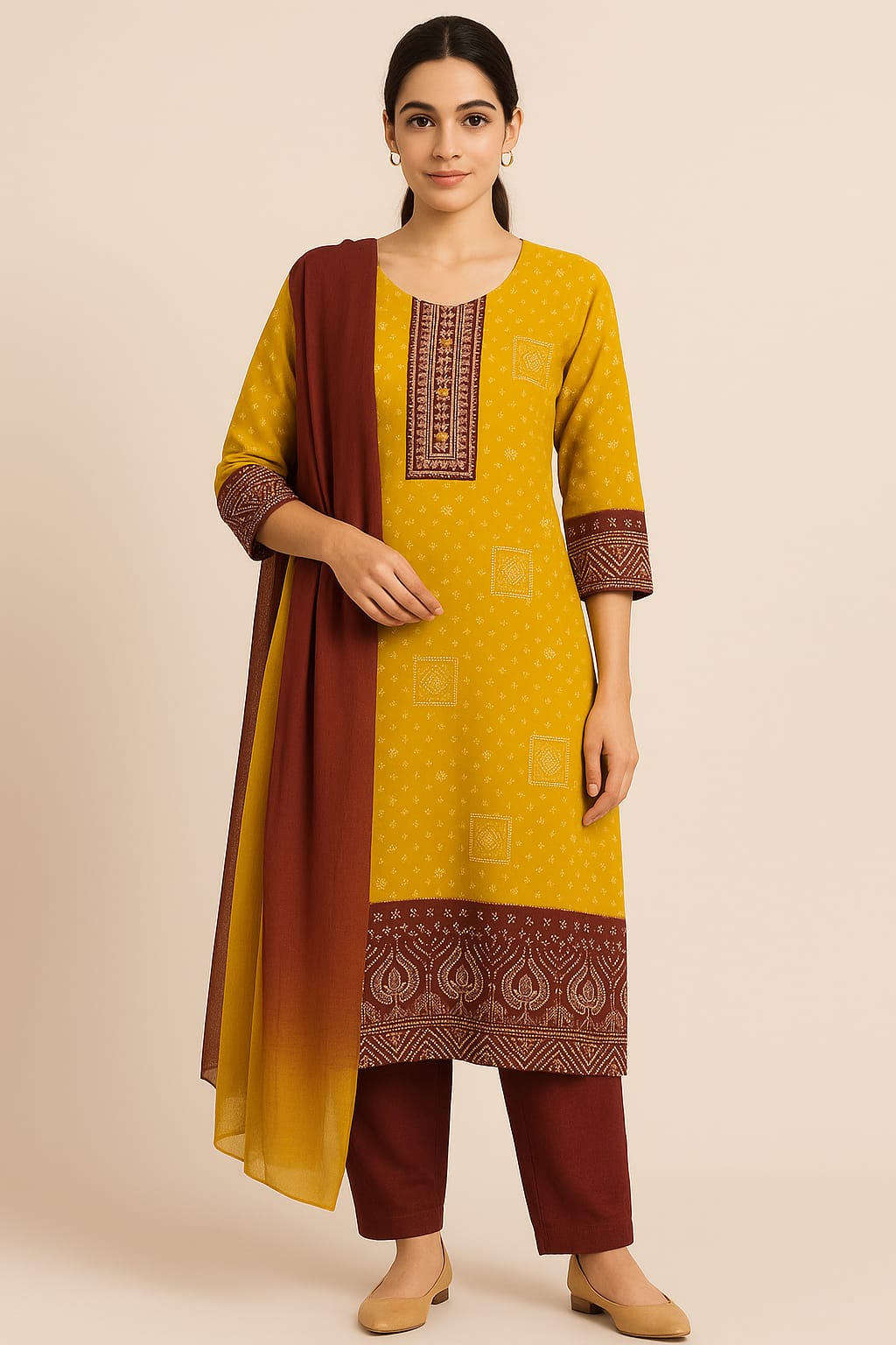 Bandhej Cotton Suit