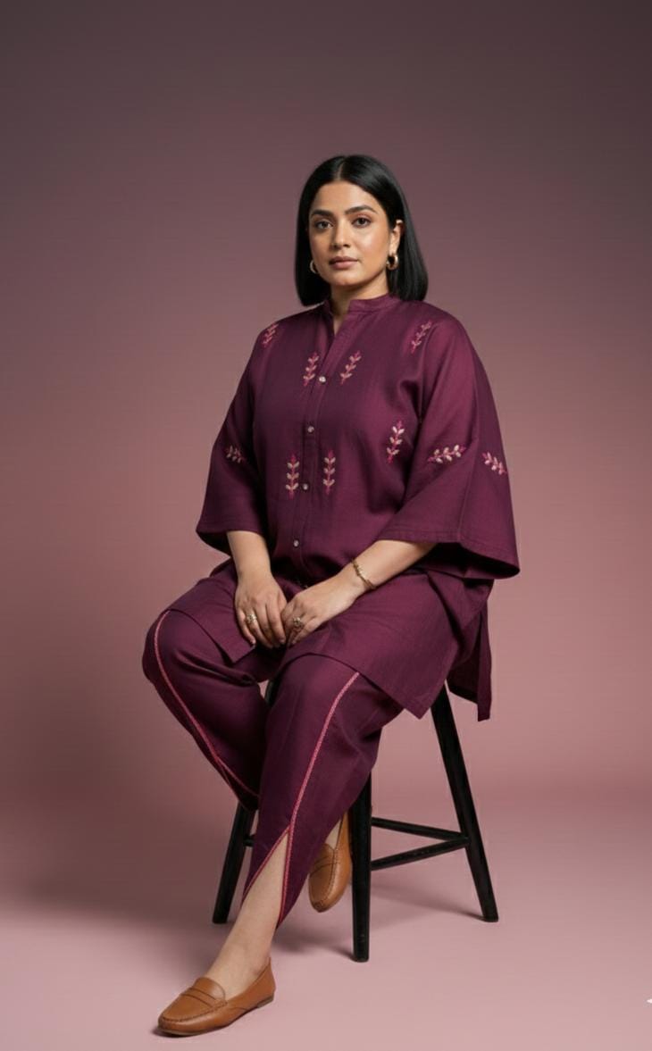 Roman Silk Shirt Kaftan Co-ord Set - Image 3