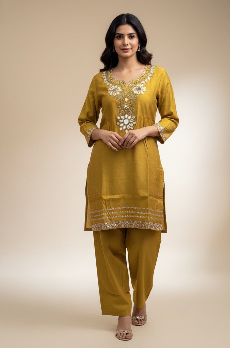 Premium Roman Silk Co-ord Set