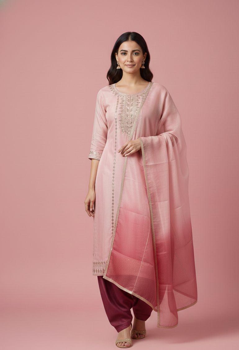 Ombre Organza Ethnic Set