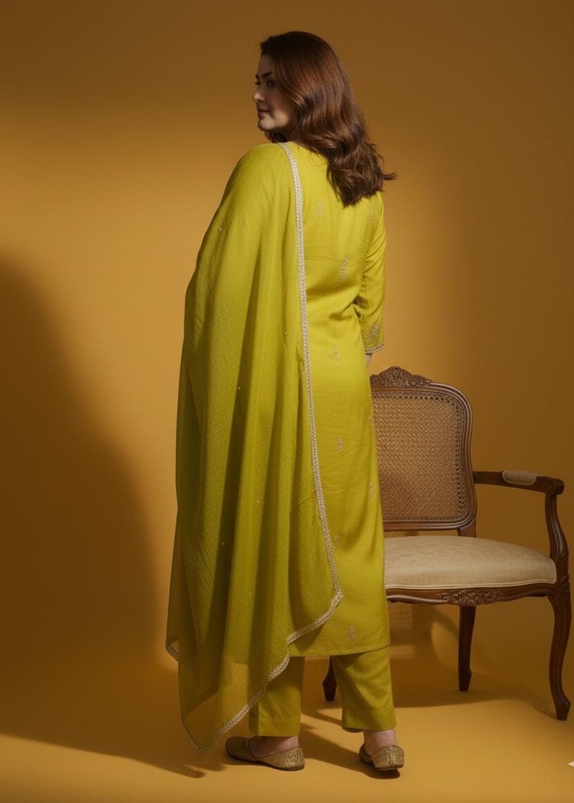 Organza - Festive Kurta Dupatta Set - Image 3