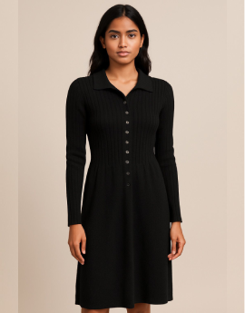 Black Collar Frock Style Dress