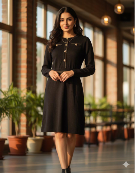 Black Korean Style Dress