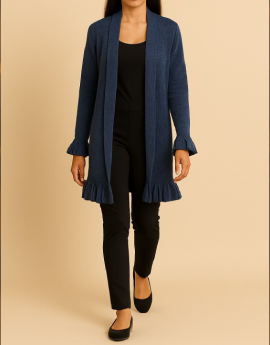 Blue Shimmer Frock style Shrug