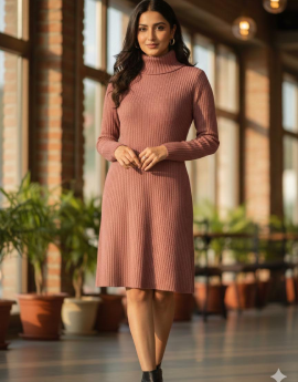 Pieachies Orange Color Knee Length Dress