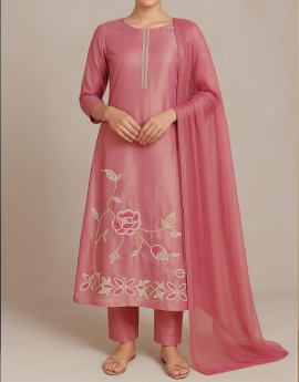 Tissue Shimmer Fabric - Pink Color Fabric