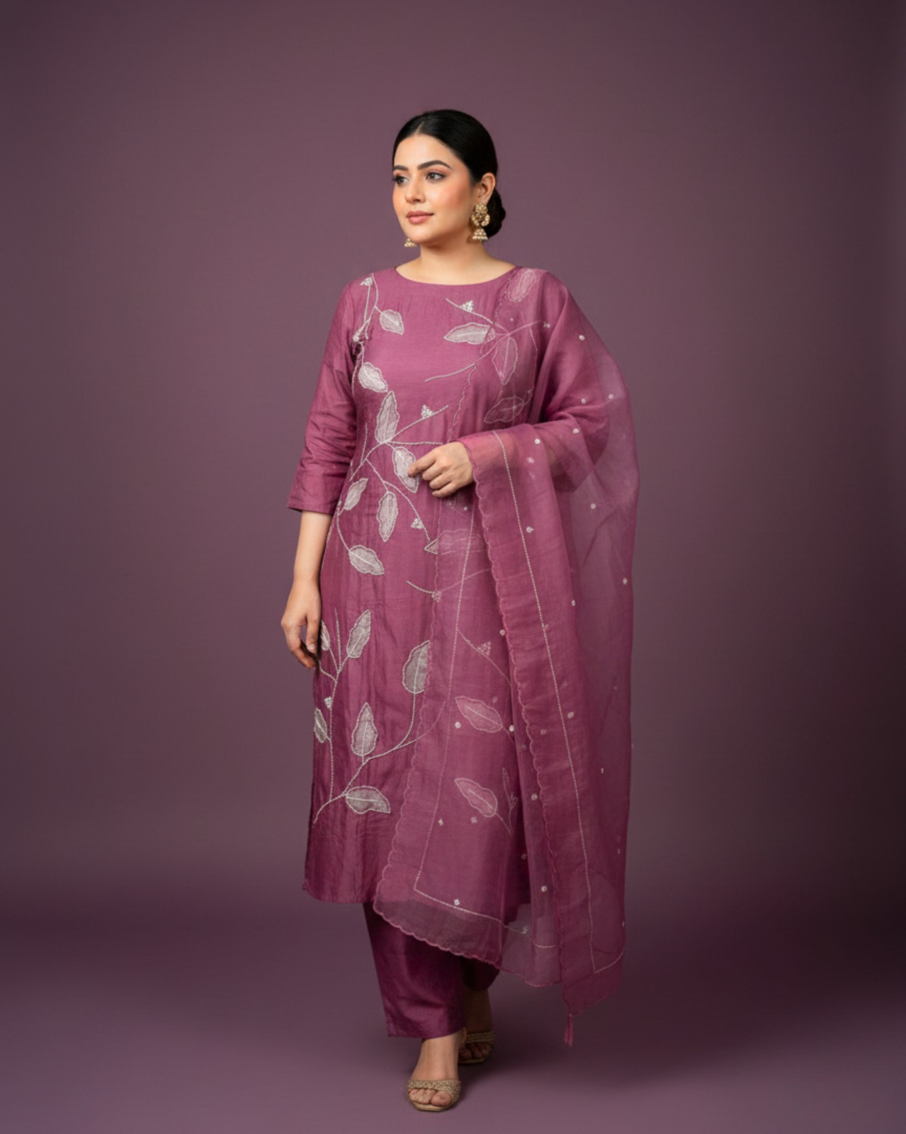 Silk Crepe Kurta Set