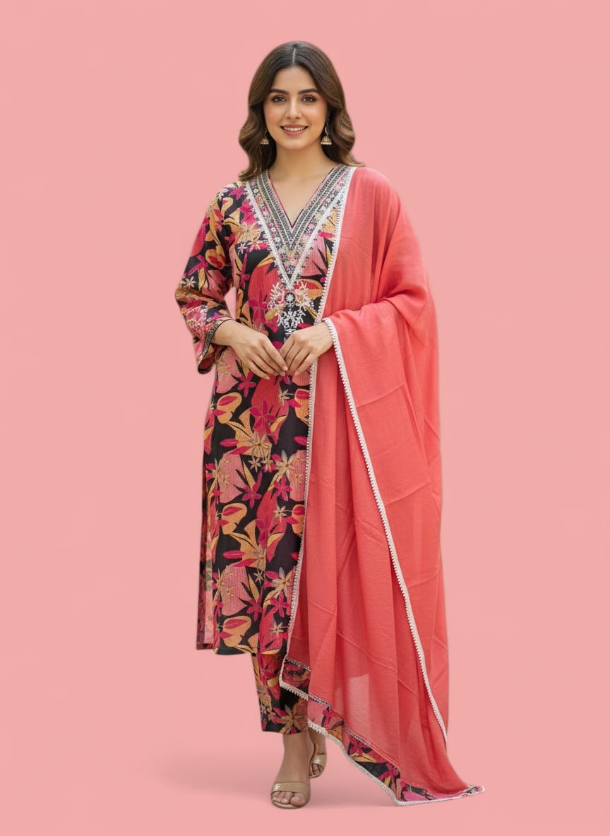 Tebby Cotton Floral Kurta Set