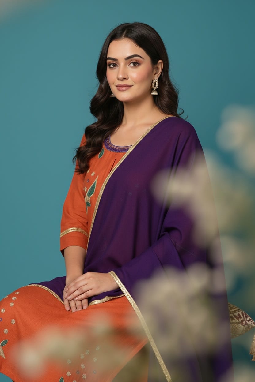 Mal Chanderi Cotton - Kurta Set - Image 5