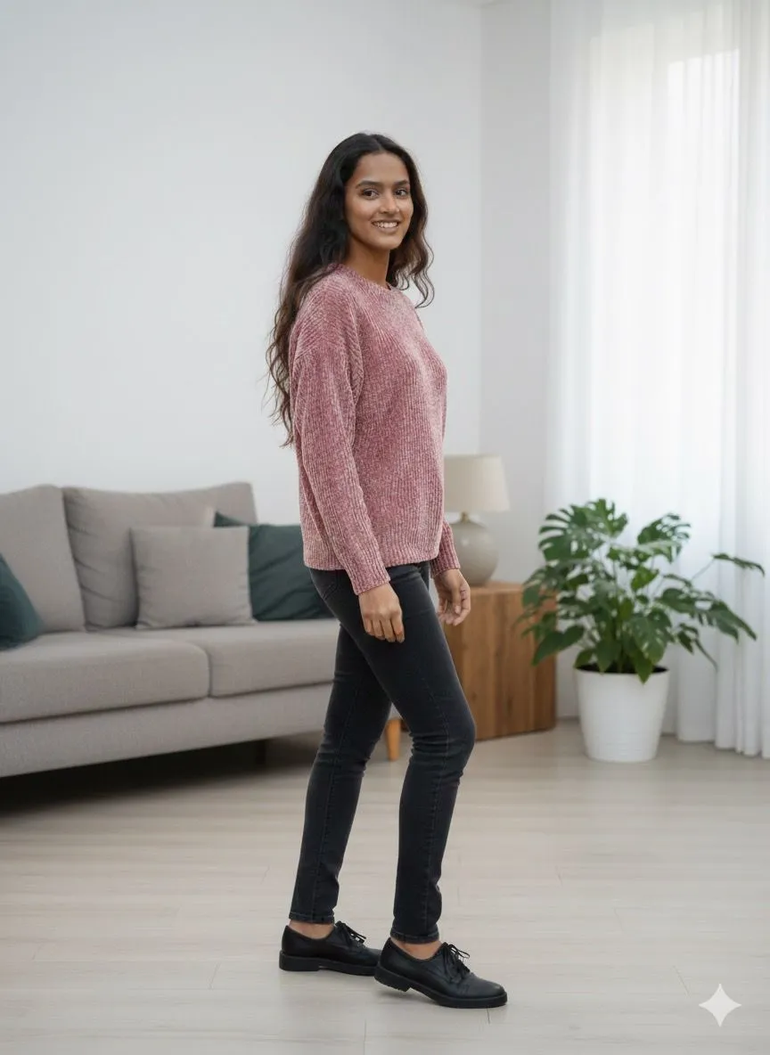 Peach Velvety Texture Top - Image 3