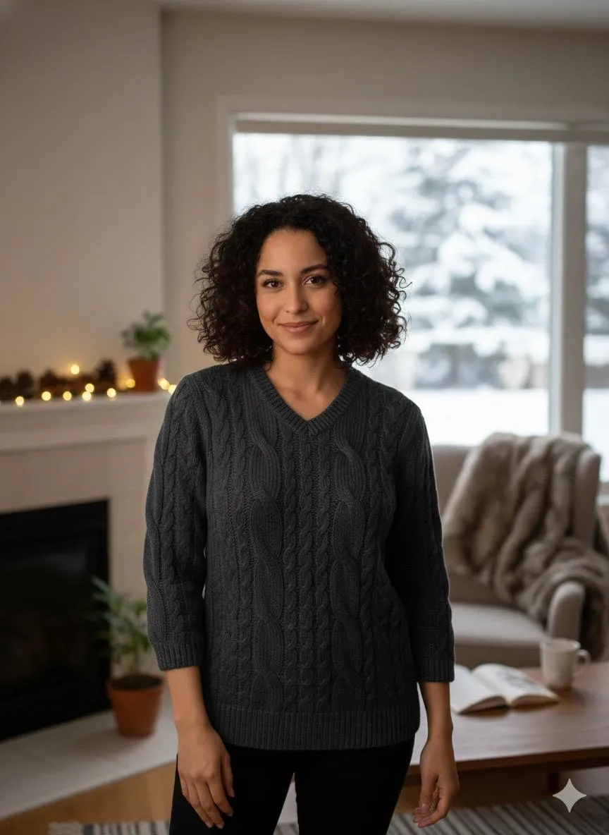 Charcoal Knitted Woolen Top