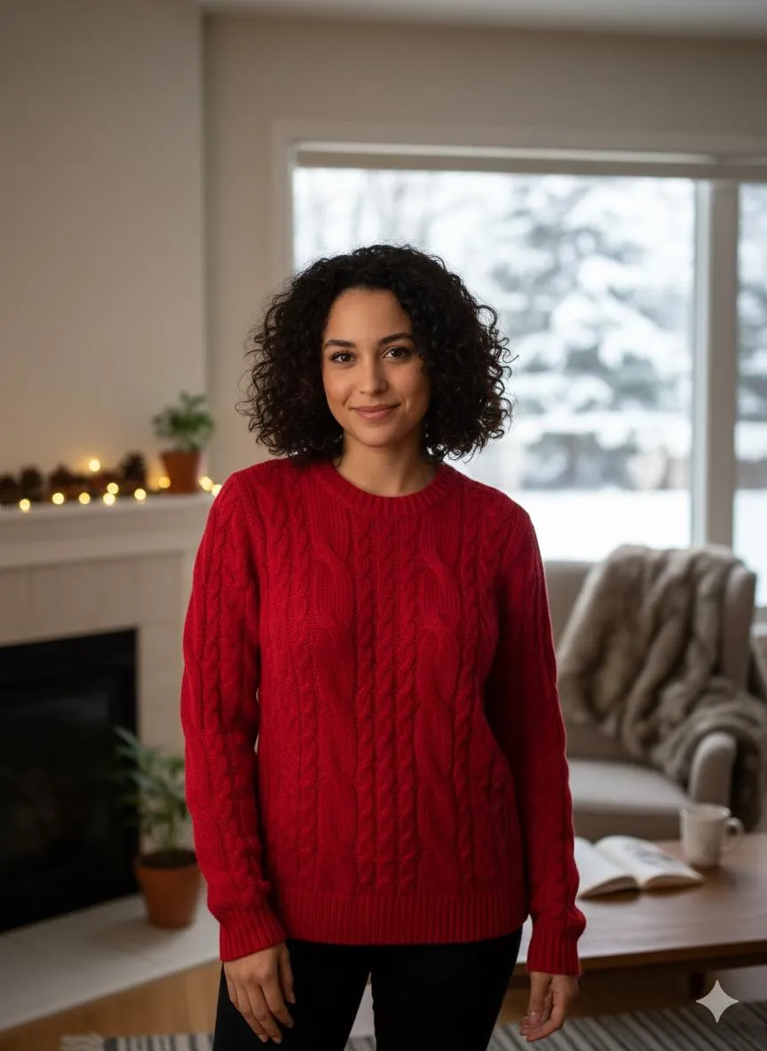 Red Knitted Woolen Top