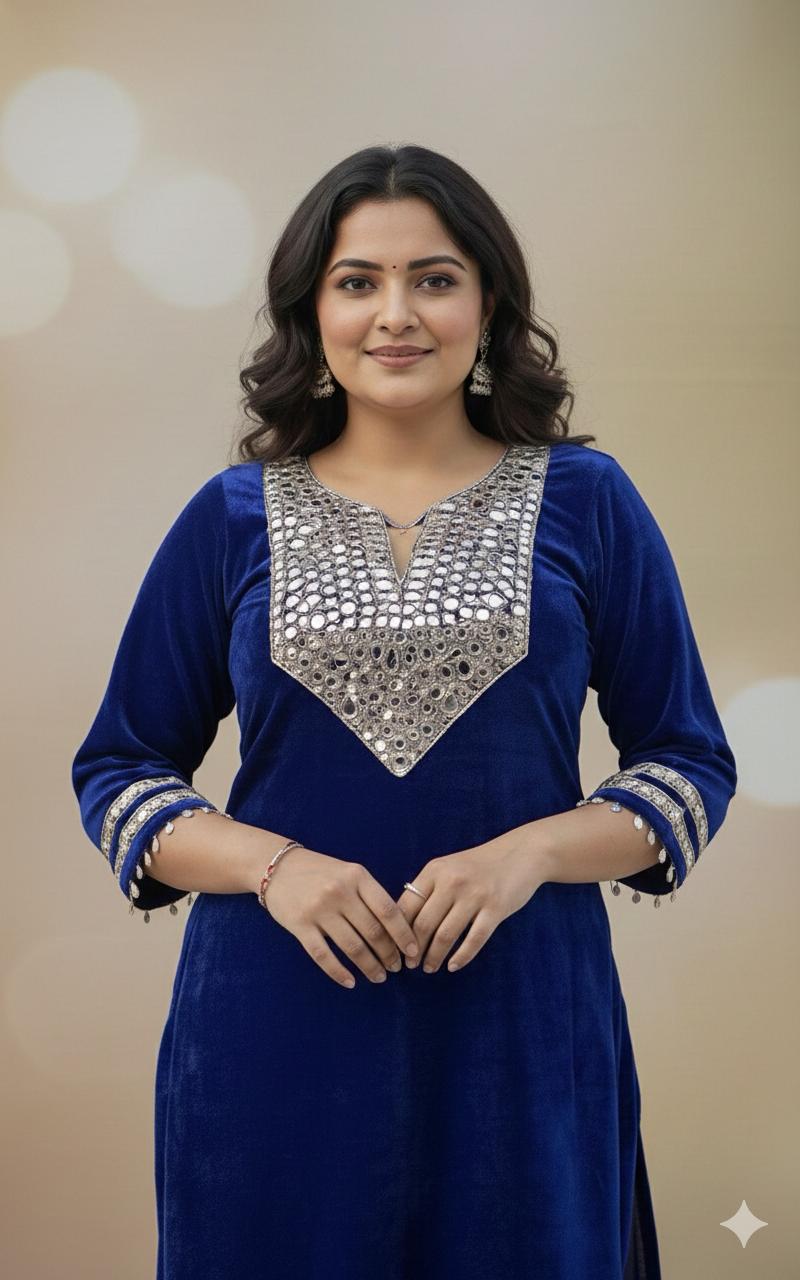 Velvet Designer Long Co-ord Set - Image 5