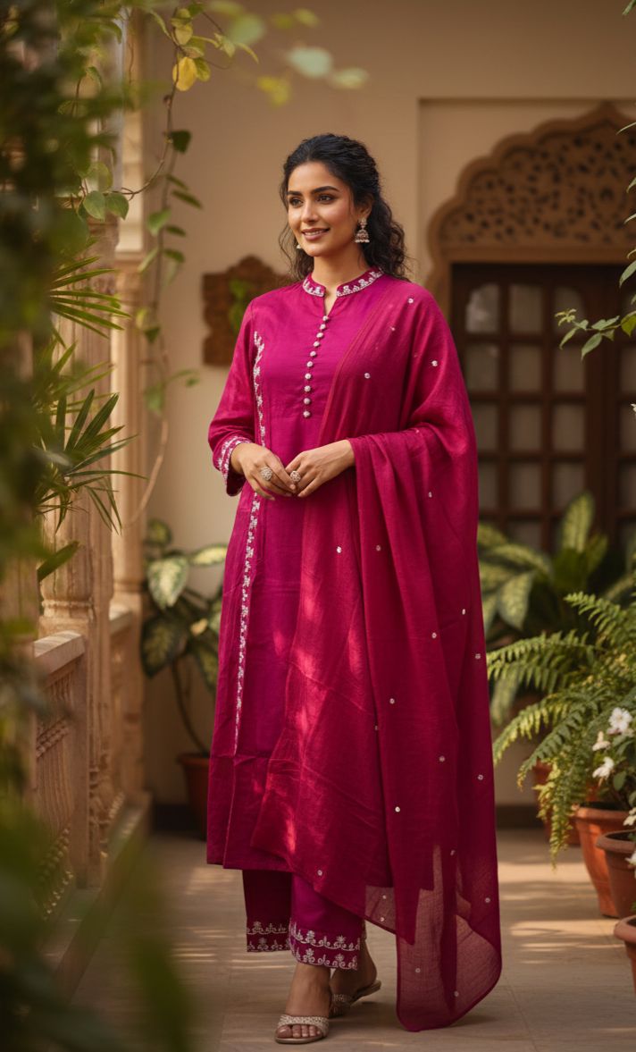 Cotton Threadwork Ethnic Set