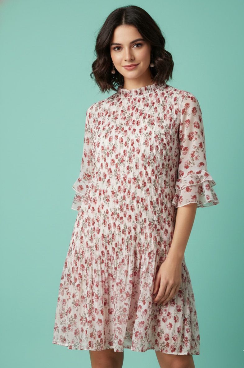 Women Chiffion Floral Print Dress |