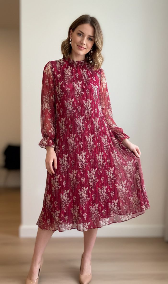 Women Chiffion Floral Print Dress