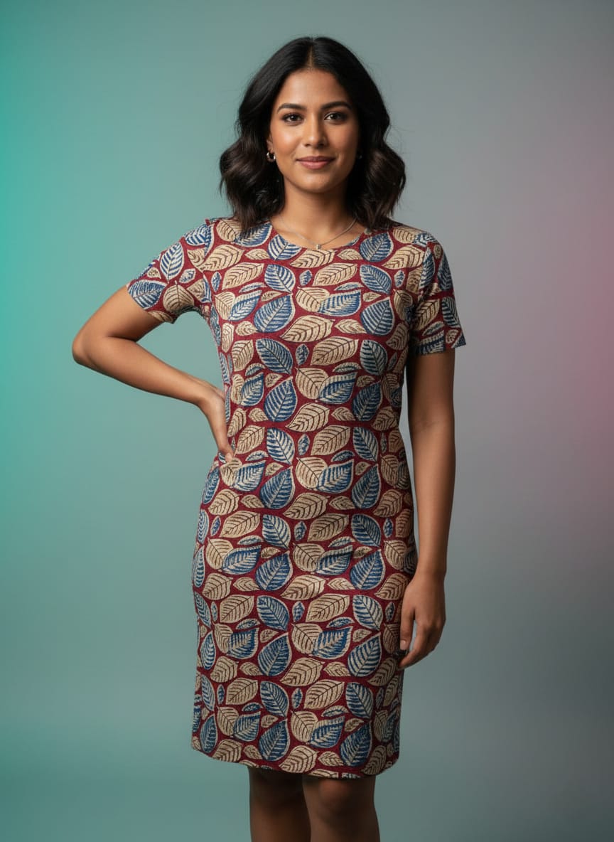 Ikkat Bodycon Cotton Casual Dress