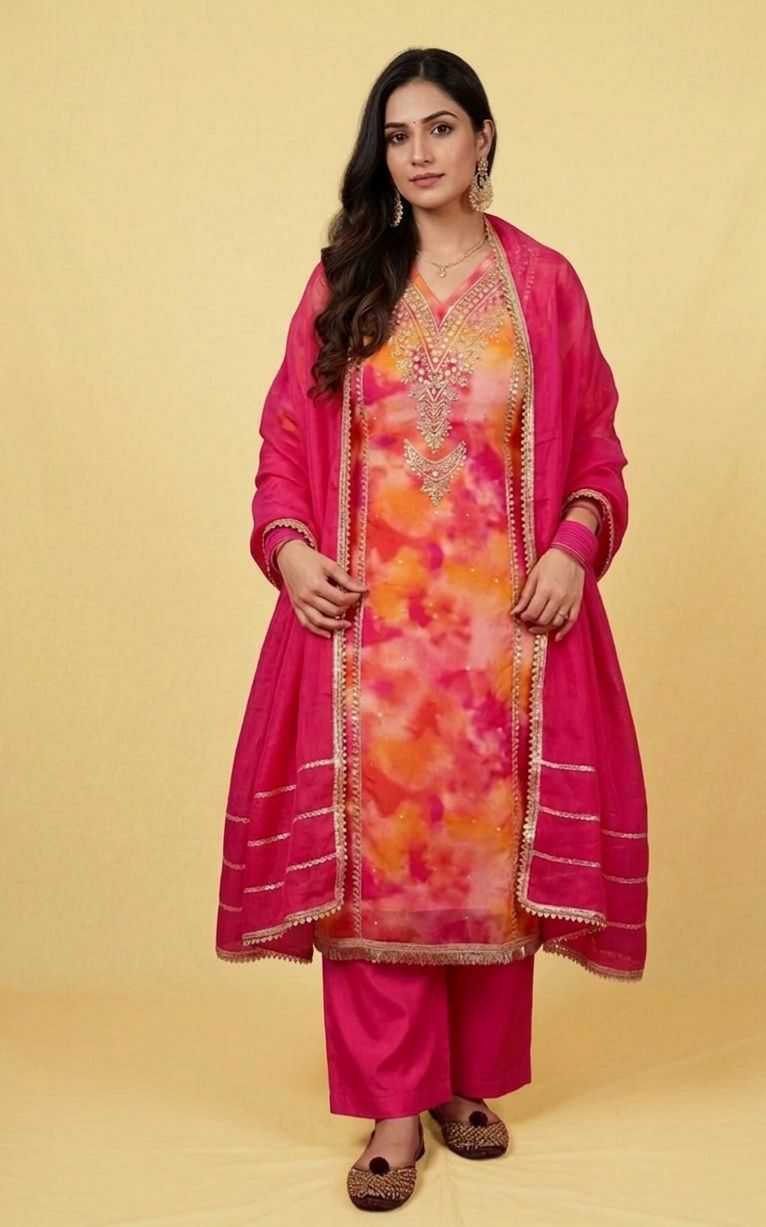 Women’s Organza Festive Ethnic Suit Set