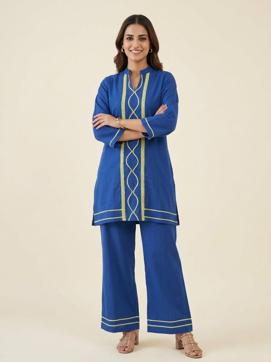Women’s Cotton Co-Ord Set | Blue